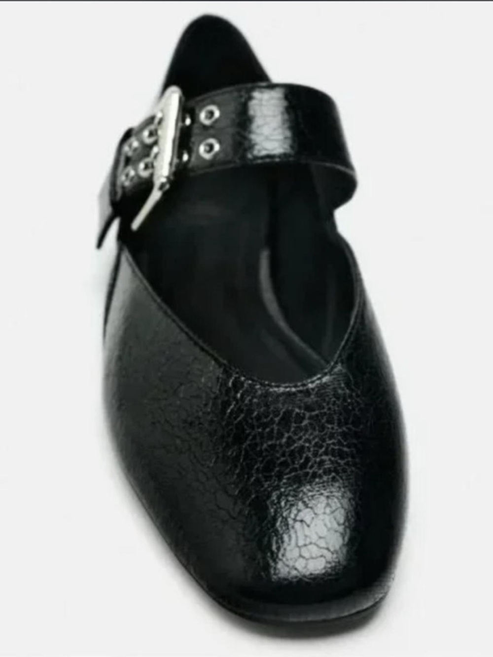 ZARA Black Patent Mary Jane Flats Size 38